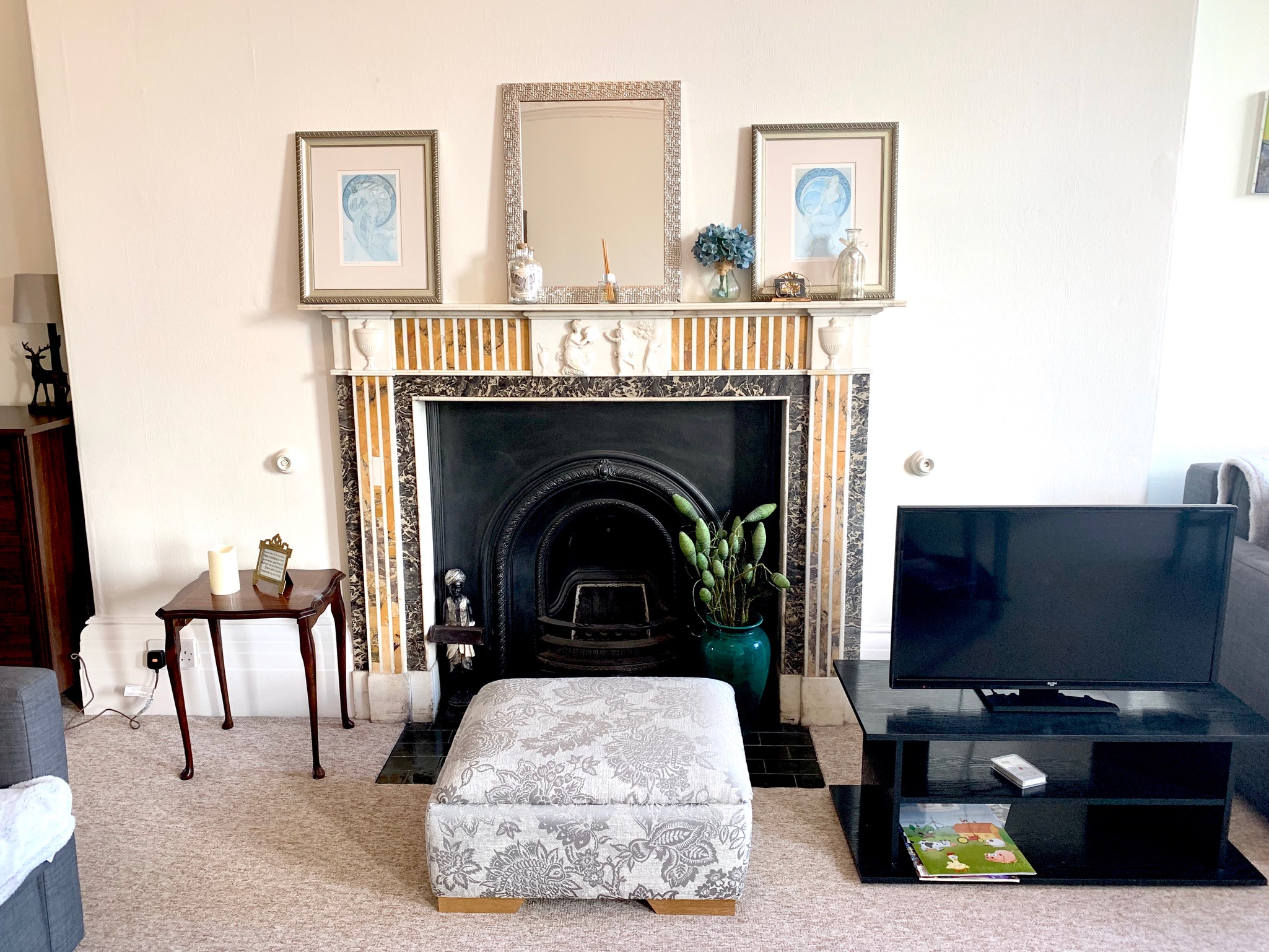 Marble fireplace